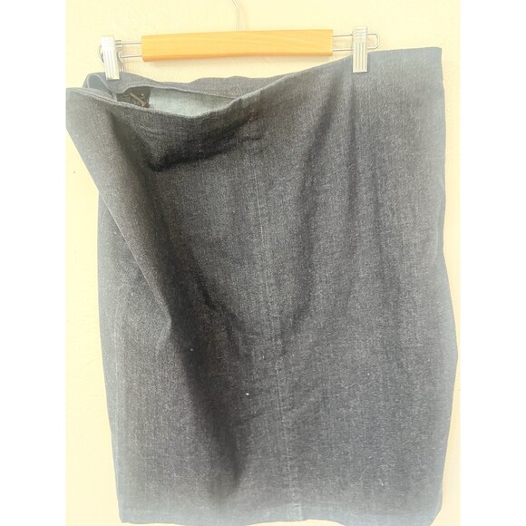 Lauren Ralph Lauren Denim Skirt 16 XL Split Front Pencil Cotton Lace Up Western - Picture 7 of 9